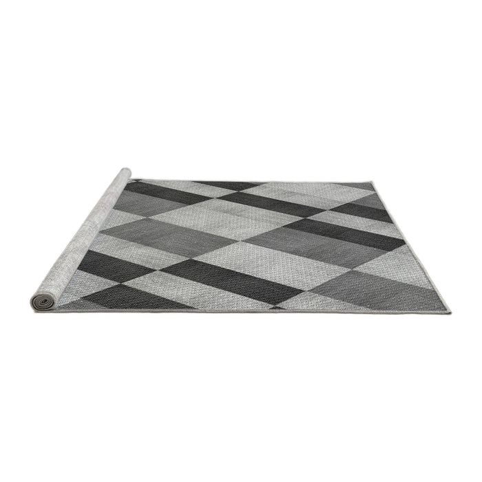 Sideview of Machine Washable Transitional Carbon Gray Rug, wshpat3638gry