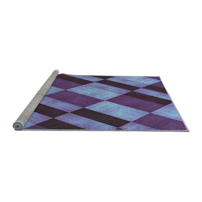 Sideview of Machine Washable Transitional Sky Blue Rug, wshpat3638lblu