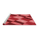 Sideview of Machine Washable Transitional Red Rug, wshpat3638rd