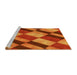 Sideview of Machine Washable Transitional Red Rug, wshpat3638yw