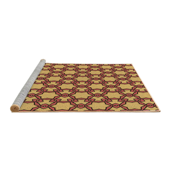 Sideview of Machine Washable Transitional Orange Rug, wshpat3639brn