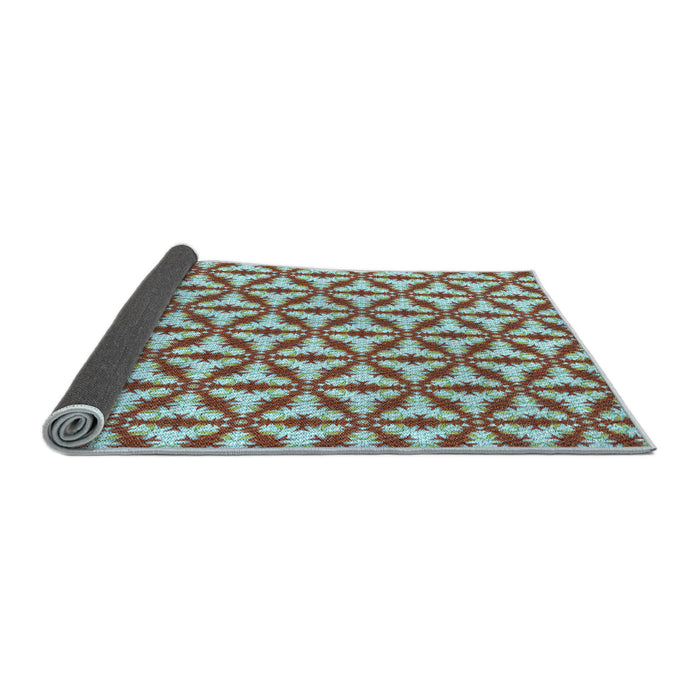 Thickness of Patterned Tiffany Blue Rug, pat364lblu