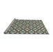 Sideview of Machine Washable Transitional Tiffany Blue Rug, wshpat364lblu