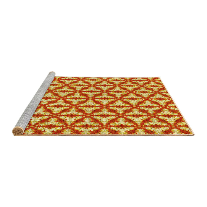 Sideview of Machine Washable Transitional Bold Yellow Rug, wshpat364yw