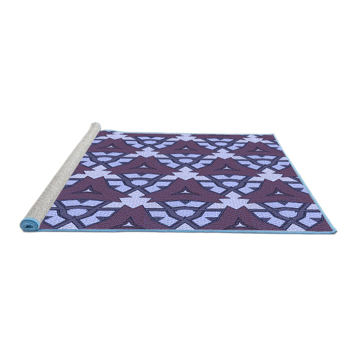 Sideview of Machine Washable Transitional Purple Mimosa Purple Rug, wshpat3641blu