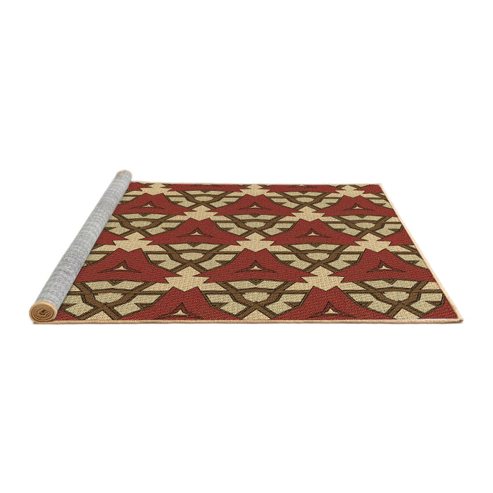 Sideview of Machine Washable Transitional Peru Brown Rug, wshpat3641brn