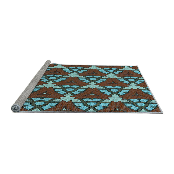 Sideview of Machine Washable Transitional Red Brown Rug, wshpat3641lblu
