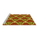 Sideview of Machine Washable Transitional Yellow Rug, wshpat3641yw