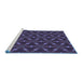 Sideview of Machine Washable Transitional Slate Blue Rug, wshpat3642blu