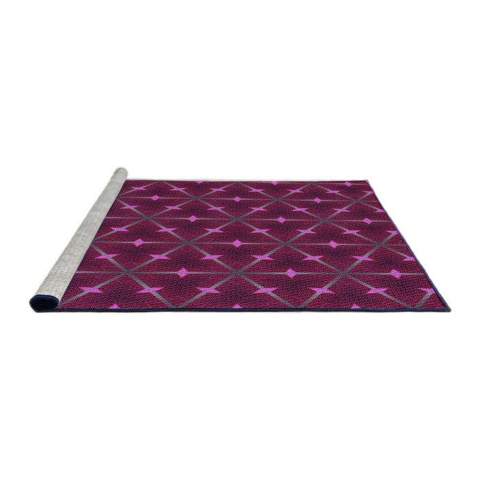 Sideview of Machine Washable Transitional Dark Pink Rug, wshpat3642pur