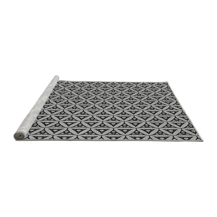 Sideview of Machine Washable Transitional Silver Gray Rug, wshpat3643gry