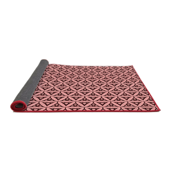 Thickness of Patterned Pastel Pink Rug, pat3643rd