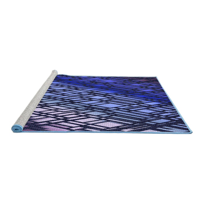 Sideview of Machine Washable Transitional Night Blue Rug, wshpat3645blu