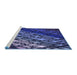 Sideview of Machine Washable Transitional Night Blue Rug, wshpat3645blu