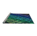 Sideview of Machine Washable Transitional Night Blue Rug, wshpat3645lblu