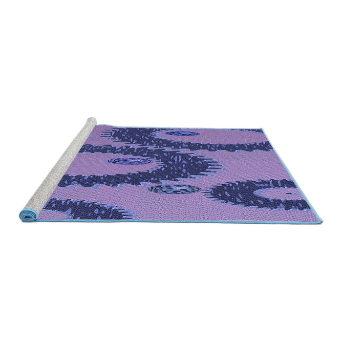 Sideview of Machine Washable Transitional Purple Mimosa Purple Rug, wshpat3646blu