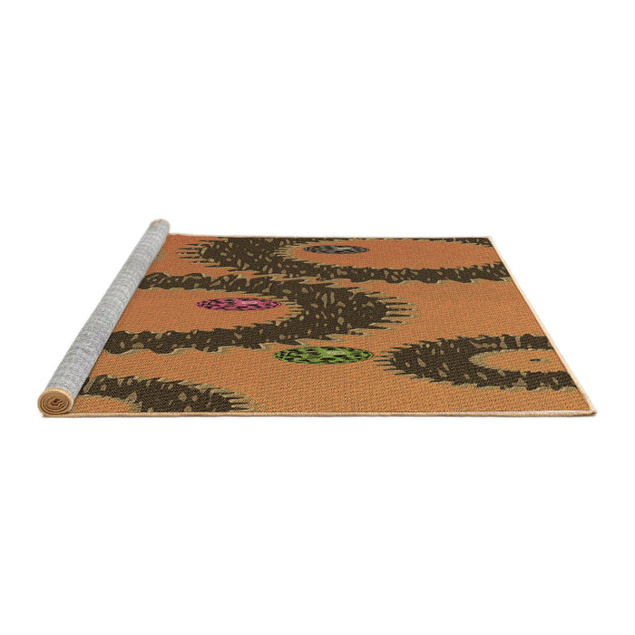 Sideview of Machine Washable Transitional Red Brown Rug, wshpat3646brn