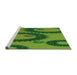 Sideview of Machine Washable Transitional Green Rug, wshpat3646grn