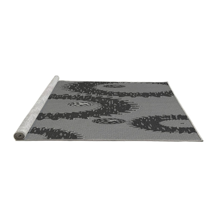 Sideview of Machine Washable Transitional Gunmetal Gray Rug, wshpat3646gry