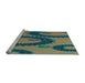 Sideview of Machine Washable Transitional Green Rug, wshpat3646lblu