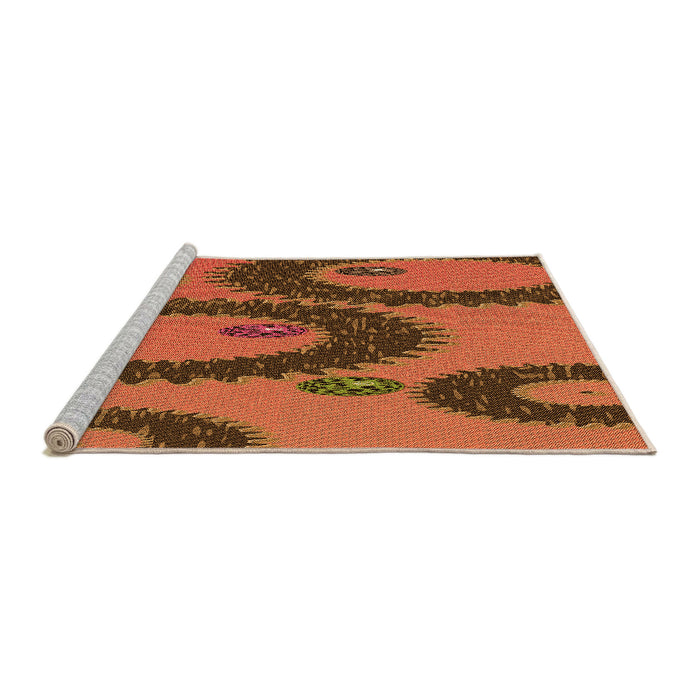 Sideview of Machine Washable Transitional Orange Rug, wshpat3646org