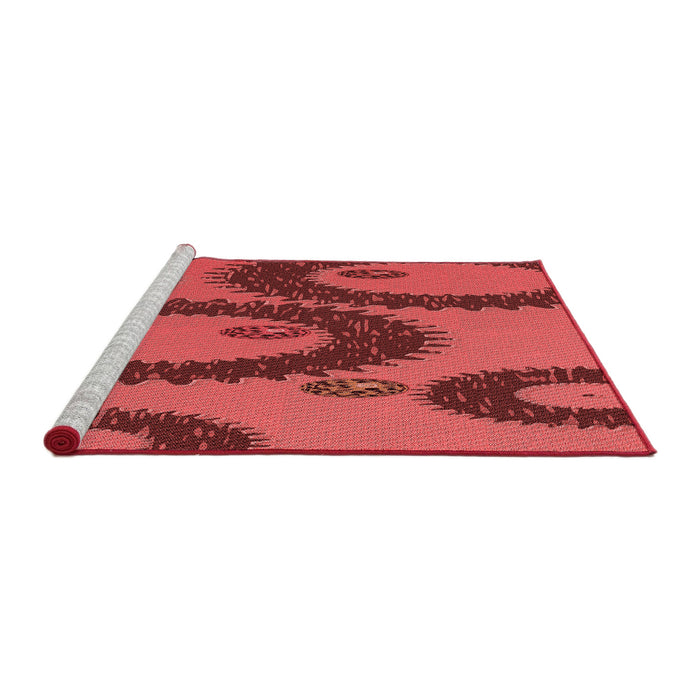 Sideview of Machine Washable Transitional Red Rug, wshpat3646rd