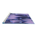 Sideview of Machine Washable Transitional Blue Rug, wshpat3649blu