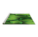 Sideview of Machine Washable Transitional Deep Emerald Green Rug, wshpat3649grn