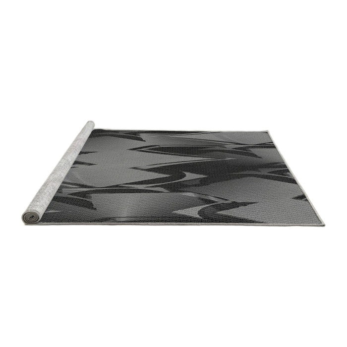 Sideview of Machine Washable Transitional Gray Rug, wshpat3649gry