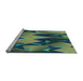 Sideview of Machine Washable Transitional Deep-Sea Blue Rug, wshpat3649lblu