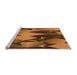 Sideview of Machine Washable Transitional Neon Orange Rug, wshpat3649org