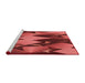 Sideview of Machine Washable Transitional Cranberry Red Rug, wshpat3649rd