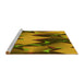 Sideview of Machine Washable Transitional Orange Gold Rug, wshpat3649yw