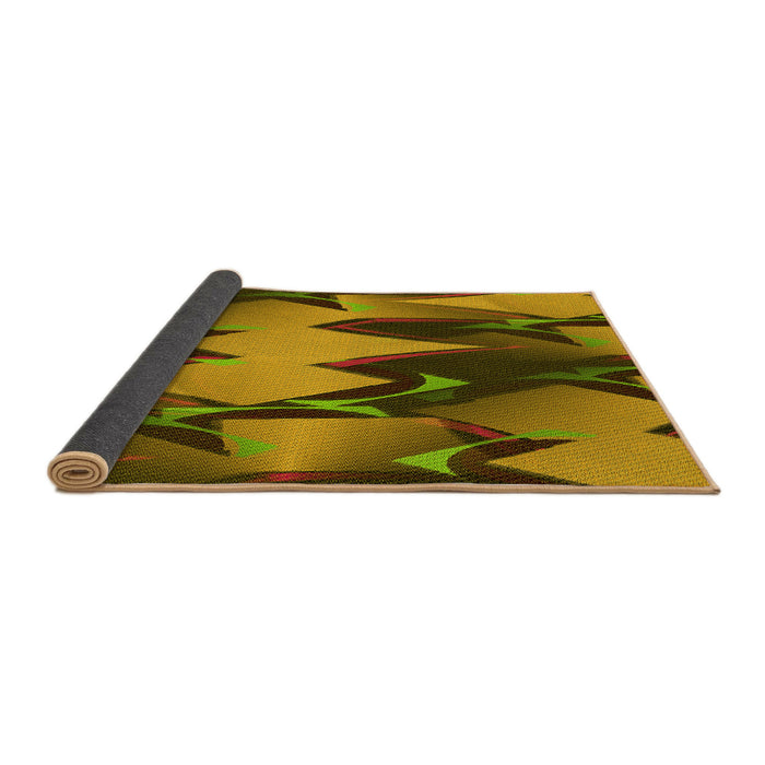 Thickness of Patterned Orange Gold Rug, pat3649yw