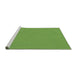 Sideview of Machine Washable Transitional Dark Lime Green Rug, wshpat365grn