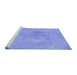 Sideview of Machine Washable Transitional Sky Blue Rug, wshpat3650blu