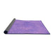 Thickness of Patterned Bright Lilac Purple Rug, pat3650pur