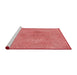 Sideview of Machine Washable Transitional Fire Red Rug, wshpat3650rd