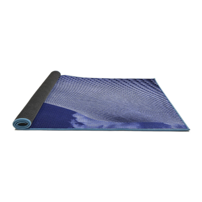 Thickness of Patterned Jeans Blue Rug, pat3651blu
