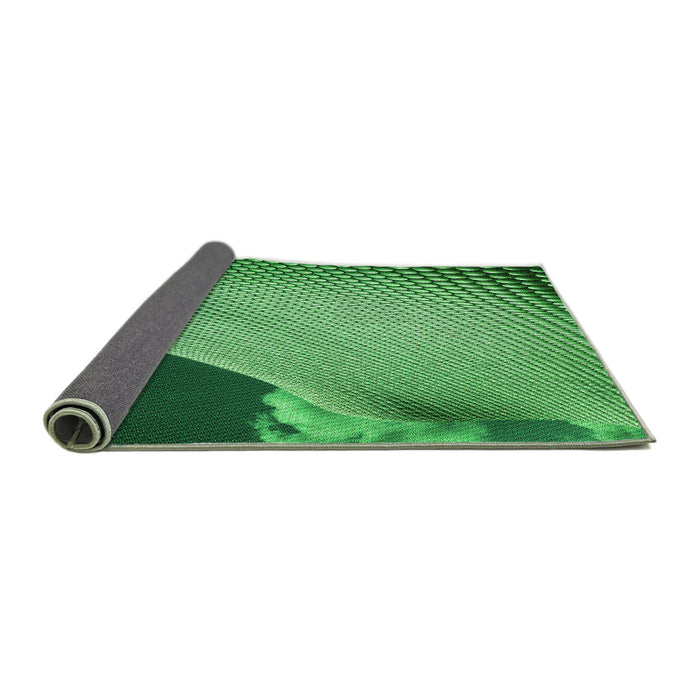 Thickness of Patterned Green Rug, pat3651grn