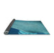 Thickness of Patterned Teal Green Rug, pat3651lblu