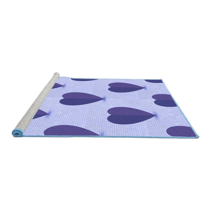 Sideview of Machine Washable Transitional Periwinkle Purple Rug, wshpat3652blu