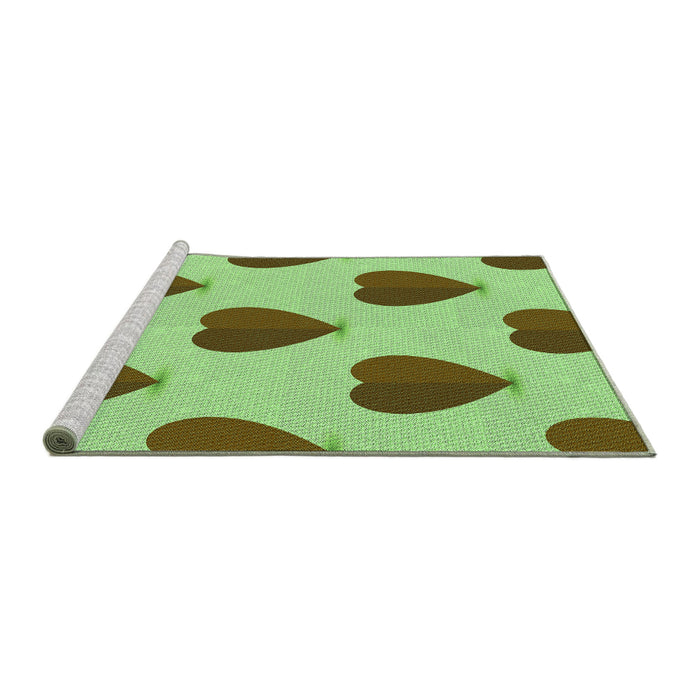Sideview of Machine Washable Transitional Jade Green Rug, wshpat3652grn