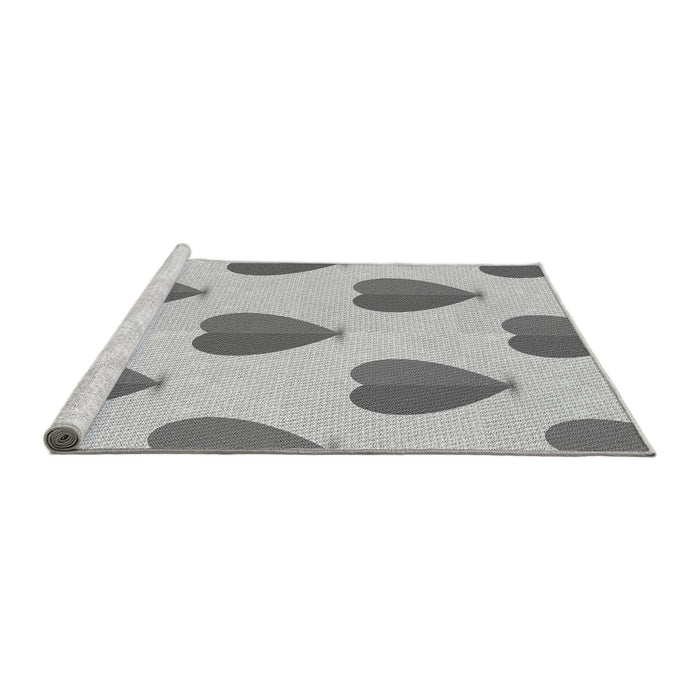 Sideview of Machine Washable Transitional Gray Rug, wshpat3652gry