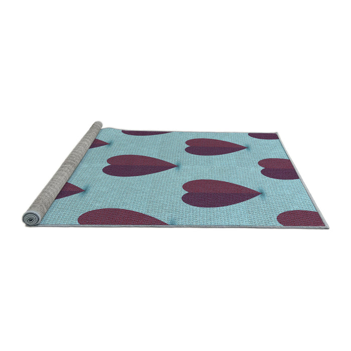 Sideview of Machine Washable Transitional French Lilac Purple Rug, wshpat3652lblu