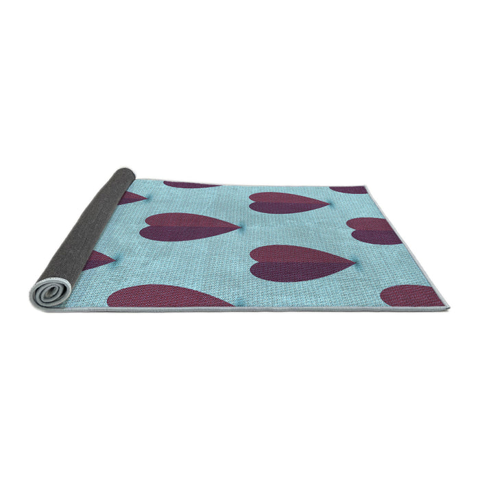 Thickness of Patterned French Lilac Purple Rug, pat3652lblu