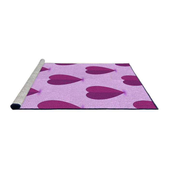 Sideview of Machine Washable Transitional Blossom Pink Rug, wshpat3652pur