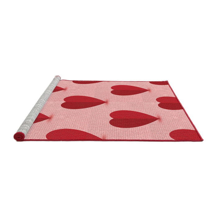 Sideview of Machine Washable Transitional Pink Rug, wshpat3652rd