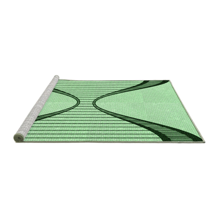 Sideview of Machine Washable Transitional Mint Green Rug, wshpat3653grn