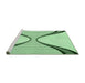 Sideview of Machine Washable Transitional Mint Green Rug, wshpat3653grn